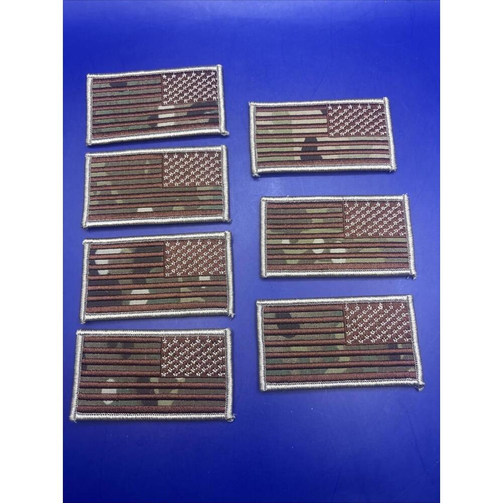 Subdued American Flag Patch 3.5” Green USA US Stars Stripes Jacket Lot Of 7
